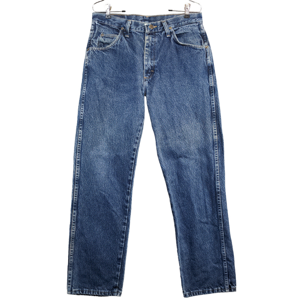 Wrangler Men's Regular Fit Straight Leg Jeans Blue 32x30 Medium Stone Cotton